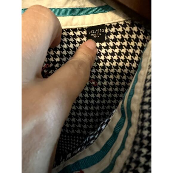 Robert Graham Button Down Shirt Checkers sz 3XL Stripped Men Collared cuff Tall - Picture 2 of 16